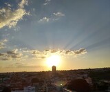 Fototapeta  - sunset over the city
