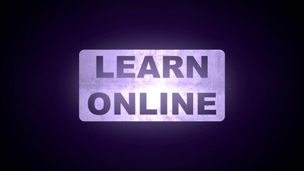 Wall Mural - Learn online title reveal animation. Advertising text.
