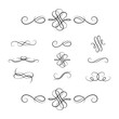 © Kirill - Set of swirl dividers. Filigree vignette borders.  Vector isolated scrolls. Classic wedding invitation calligraphic lines.