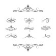 © Kirill - Set of swirl dividers. Filigree vignette scrolls.  Vector isolated victorian borders. Classic wedding invitation calligraphic lines.