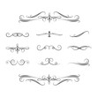 © Kirill - Set of swirls and scrolls.  Vector isolated victorian borders. Classic wedding invitation calligraphic lines. Filigree vignette dividers.