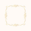 © Kirill - Hand drawn golden royal swirl border in victorian  style. Vector isolated vintage ornate frame.  Calligraphic gold scrolls for invitation card.