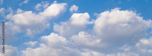 Panorama blue sky and white clouds.