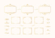 © Kirill - Set of hand drawn rectangular golden swirls, scrolls,  borders in baroque style. Certificate gold frames with filigree elements.  Vector isolated luxury wedding invitation card templates and dividers.