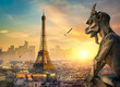 © Givaga - Stone Chimera and Eiffel Tower