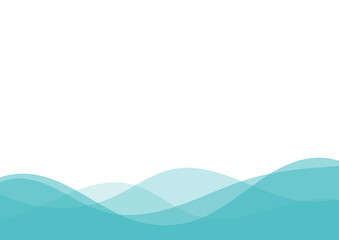 Wall Mural - abstract blue wave on white background with space for your text.