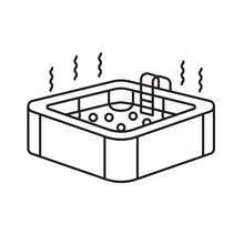 Hot Jacuzzi Tub Icon- Vector Illustration