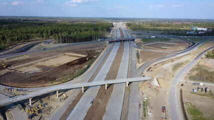 Canvas Print - Construction site of A2 highway in Stary Konik village near Minsk Mazowiecki town, Poland