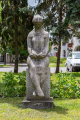 Statue of a reading woman in Sarospatak