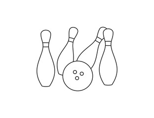 Wall Mural - Bowling, game, strike icon. Vector illustration, flat design.