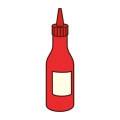 Canvas Print - bottle of tomato sauce, on white background