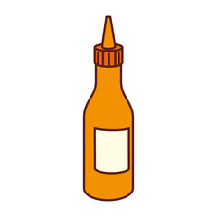 Canvas Print - bottle of mustard sauce, on white background