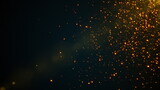Fototapeta  - Random small particles. 3d rendering of gold dust. Computer generated abstract backdrop
