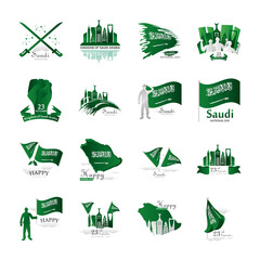 Poster - bundle of Saudi Arabia national day icons