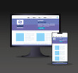 © Gstudio - mockup responsive web, concept website development in desktop computer and smartphone