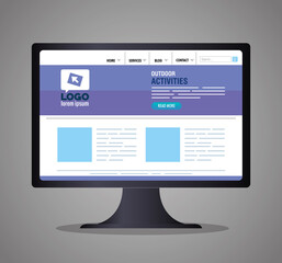 mockup responsive web, concept website development in desktop computer
