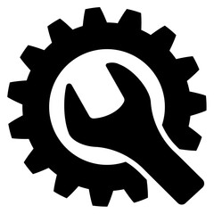 Wall Mural - gz866 GrafikZeichnung - english - gear / wrench icon. - simple mechanic sign. - square - poster xxl g9843