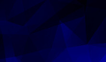Abstract Blue Black Polygon Triangle Pattern Gradient Background. 3d Render Illustration.