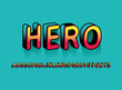 © Grgroup - hero font and alphabet design, typography retro and comic theme Vector illustration