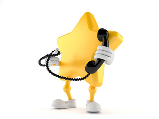 Sticker - Star character holding a telephone handset