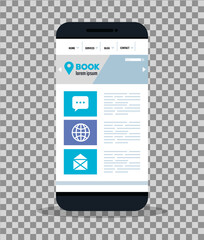 mockup responsive web, concept website development in smartphone