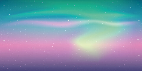 beautiful aurora borealis background colorful starry sky vector illustration eps10