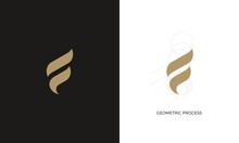 Illustration Vector Graphic Design. Minimalist Logo Combination Pictogram And Monogram Logo Letter F