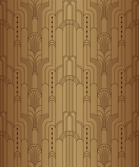 Brown art deco geometric seamless pattern