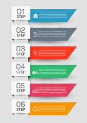 infographic vector business banner template design with 6 steps