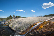 Runoff From The Midway Geyser Basin Flows Into The Firehole River, Yellowstone National Park, Wyoming, USA