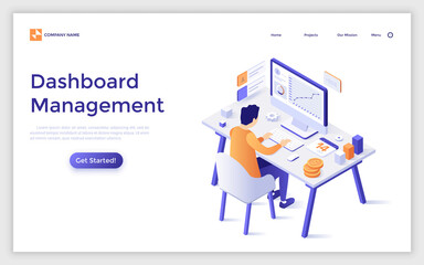 Wall Mural - Isometric Landing Page Concept