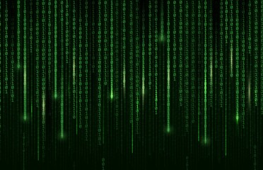 technology background, digital binary code matrix, vector computer cyberspace and internet communica