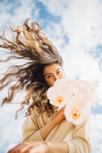 Woman With Flowers Free Stock Photo - Public Domain Pictures