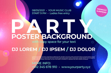 Wall Mural - Template for your music party poster with sample text