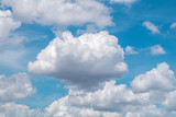 Fototapeta Niebo - Deep blue sky and white cloud background.