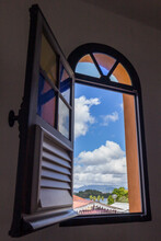 Window In The Blue Sky In Saint Anne In Martinique