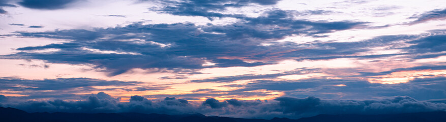 Wall Mural - Panorama beautiful twilight sky during sunset