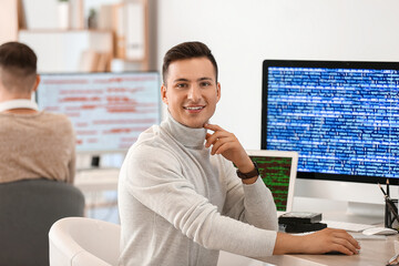 Portrait of male programmer in office