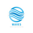 © serkorkin - Water waves concept logo design. Abstract shapes in circle logo. Vector illustration.
