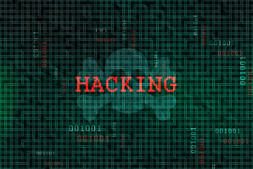 2d illustration hacked data online code background