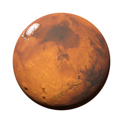Wall Mural - mysterious planet mars isolated on white background