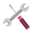 wrench key and screwdriver tools crossed