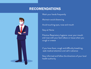 Wall Mural - recommendations to prevent covid in an industry operator