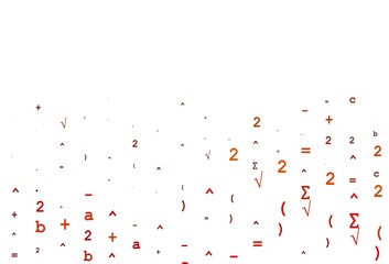 Light Orange vector pattern with arithmetic signs.