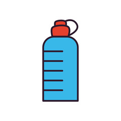 Canvas Print - water bottle line and fill style icon vector design