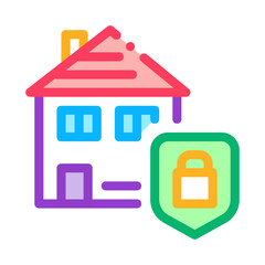 Poster - house protection icon vector. house protection sign. color symbol illustration