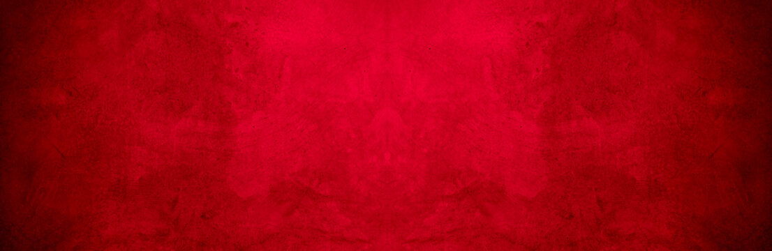 Fototapete - Old wall texture cement black red  background abstract dark color design are light with white gradient background.