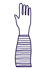 Sticker - hand human up isolated icon