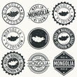 © josepperianes - Mongolia Travel Stamp Made In Product Stamp Logo Icon Symbol Design Insignia.