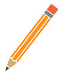 orange lead pencil with eraser icon or symbol vector illustration